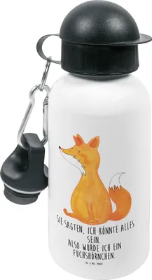 Produktbild von Mr. & Mrs. Panda Trinkflasche Einhorn Fuchs - Weiß - Geschenk, Kindergarten, Einhörner, Kinder, Sportflasche, Fuchshörnchen, Wasserflasche, Unicorn, Trinkbehälter, Füchse