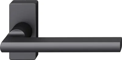 A dark gray door handle with a square base, shown against a white background.