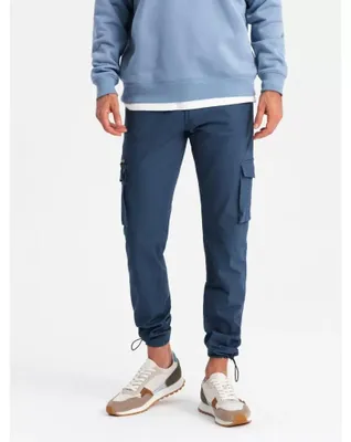 Zdjęcie produktu dla Ombre spodnie cargo męskie denim niebieskie M