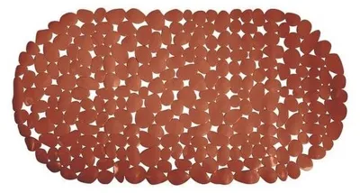 Immagine prodotto di MSV Tappeto per doccia Tappeto per vasca da bagno Tappeto antiscivolo "Pebble" - antibatterico antiscivolo con ventose - Terracotta - 39x99 cm