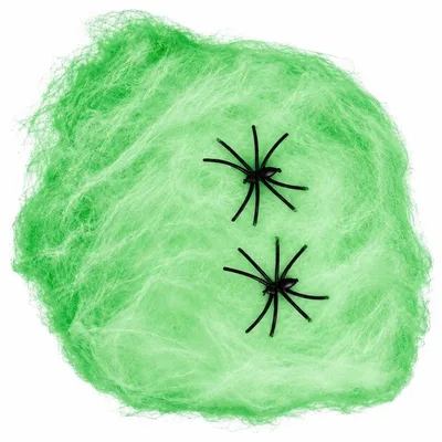 Productafbeelding van Halloween-decoratie: spinnenweb, dierlijk thema, griezelige sfeer, fantasie, horror, decoratie, mystieke uitstraling, herfst, avontuur, feest, kleur: groen