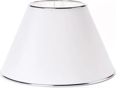 Produktbild von Lampenschirm Textilschirm weiß Stehlampe konischer Stoffschirm mit Metallrand Chrom