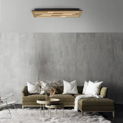Produktbild von JUST LIGHT LED Deckenlampe AKUSTIK Akustikpanel mit Echtholzfurnier Eiche Wohnzimmer, Esszimmer, Flur, Küche, Büro, Schlafzimmer