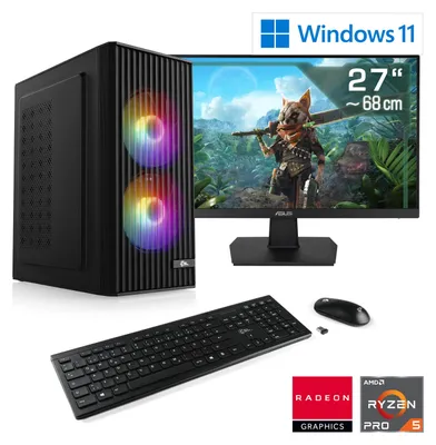 Produktbild von Gaming PC M12860H / AMD Ryzen 5 Pro 5655G, 6x 3900 MHz / AMD / 16 Go DDR4 RAM / M.2 SSD 1000 GB - Windows 11 Home