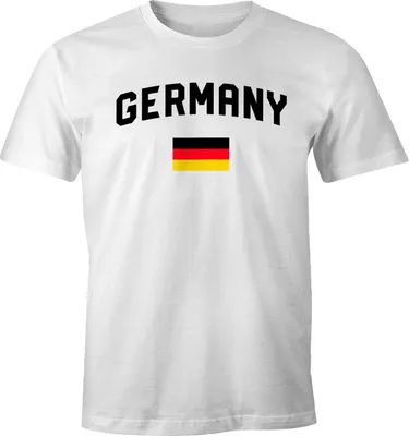 Produktbild von Moonworks® Herren Deutschland Fan-Shirt T-Shirt Fußball WM EM Fan-Trikot Weltmeisterschaft Europameisterschaft Germany weiß XS
