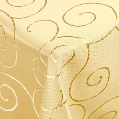 Produktbild von DecoHomeTextil Kringel Circle Tafeldecke Ornamente Damast Tischdecke Gelb Eckig 90 x 90 cm