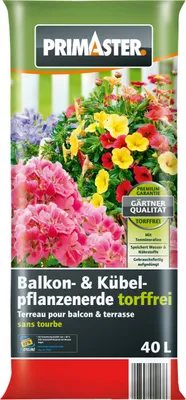 Produktbild von Primaster Balkon- & Kübelpflanzerde torffrei 40 L