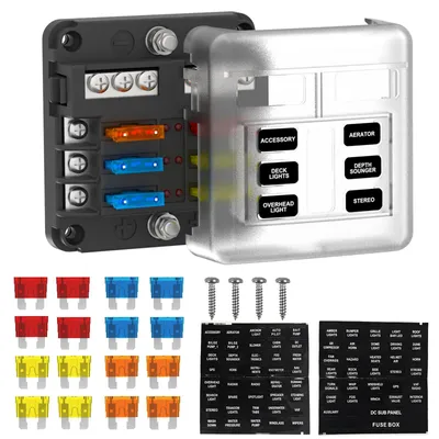 Sicherungshalter 6-fach 12V 100A mit LED für Auto Boot