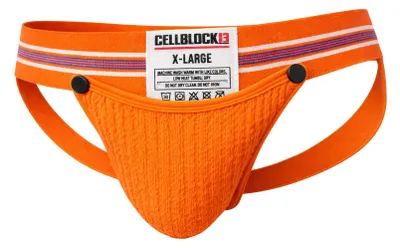 Image de CELLBLOCK 13 Tight End 2 inch Snap Up Jockstrap Orange - 1x Taille XXL