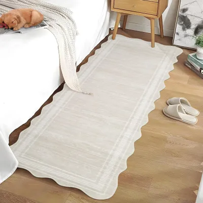 Läufer 60x180 cm, waschbar, antirutsch, modern, beige