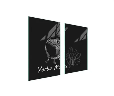 Obrázok produktu pre Kryt varnej dosky 2 kusy 75x52 Sklenený kryt varnej dosky Sklenená doska na krájanie Yerba Black