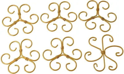 Produktbild von 6-teilige Pflanzenstützhaken aus Eisen für Kletterpflanzen in Herzform – goldene Pflanzenbinder und Stabilisatoren, 11 x 11 x 8 cm, für den Innen- und Außenbereich, als Pflanzenhalter für Tomaten, Rosen, Efeu und Reben