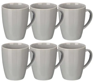 Produktbild von Vessia Design Kaffeebecher - 6x - grau - Keramik - 330 ml