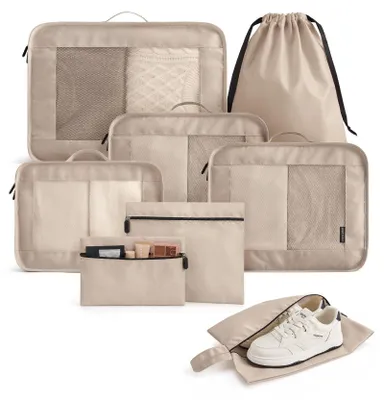 Produktbild von Koffer Organizer Set - 8-teiliges Reiseetui mit Griff - Platzsparend und Leicht