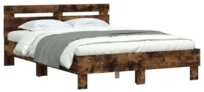 Obrázok produktu pre vidaXL Rám postele s čelom z dymového duba 120x190 cm materiál na báze dreva