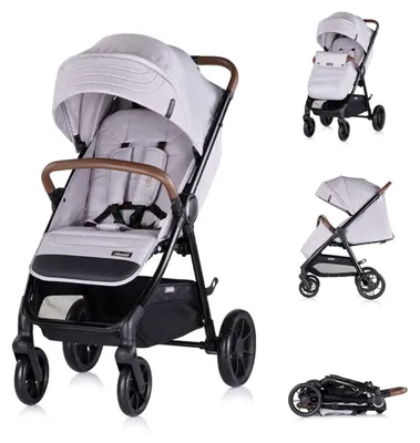 Produktbild von Chipolino Kinderwagen Ultera Buggy klappbar Korb Federung Hinterradbremse Gurt grau