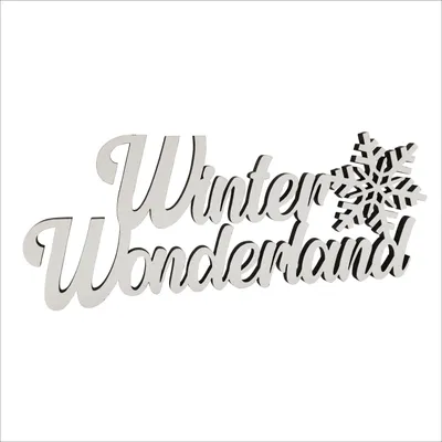 Holz-Aufschrift Winter-Wonderland, 20 cm, weiß, Weihnachtsdeko
