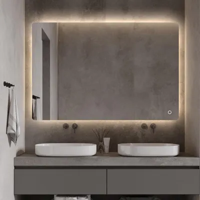 Image de Miroir de salle de bain moderne avec rétroéclairage LED 75x100cm Strokkur XL