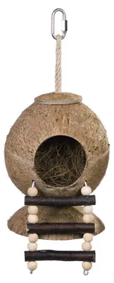 Kokosnuss-Haus mit Leiter, 31 x 11,5 cm, natur