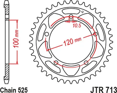 Produktbild von Jt Hinteres Ritzel 4447 40 Für Aprilia Rsv 1000 11-15 (444740Jt) (Chain.525)