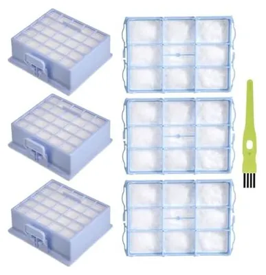 Produktbild von Ersetzt 3x HEPA Filter+3x Motorschutzfilter für Siemens VS06G VS06B VS06C VSZ3 (Z3.0) Serie VSZ31423 VSZ31455 VSZ31456 VSZ31466 für Siemens Synchropower, Geeignet für Bosch BSG6 / BSGL3 / BSGL4 Serie