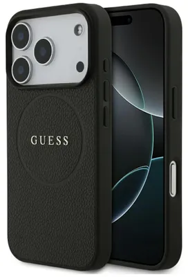 Produktbild von Hülle Guess Grained Gold Ring für iPhone 18 Pro / 17 Pro, schwarz