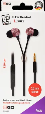 Zdjęcie produktu dla 2GO In-Ear Stereo-Headset "Luxury" Zipper-Style   rosé