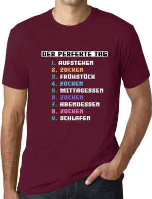 Produktbild von Herren Grafik T-Shirt Der Perfekte Tag Lustige Zocker Gamer Gaming Öko-Verantwortlich Vintage Jahrgang Kurzarm Lustige Druck Geburtstag Geschenk Mann