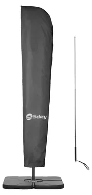 Produktbild von Sekey Schutzhülle für Ampelschirm / Sonnenschirm, Abdeckhauben für Sonnenschirm | 265×48/70 cm – 100% Wasserdichter Polyester, UV-Beständig
