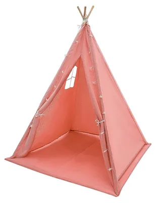 Image de Tente tipi, en coton et en lin, pour intérieur et extérieur, couleur rose