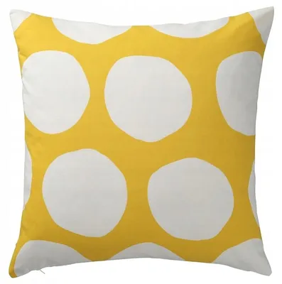 Produktbild von IKEA BLAMUNKAR Kissenbezug Tupfenmuster weiß gelb 50x50 cm