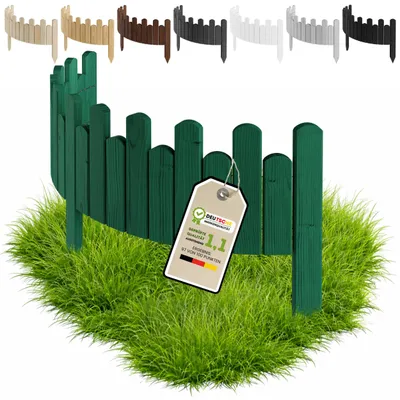 Obrázok produktu pre Floranica Lemovanie hrobu vlnité drevené 100 x 30 cm, Zelená – borovica, tri vstavané hroty