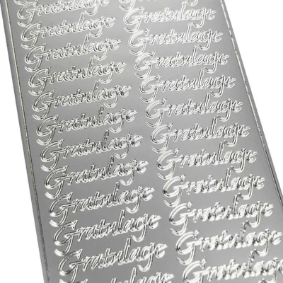 Image de Sticker décoratif GRATULATIONS argent
