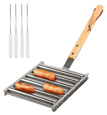Productafbeelding van Roestvrijstalen BBQ Grill voor Hotdogs met Spiesen