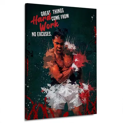 Produktbild von Boxer Ali abstrakt Leinwandbild Wandbild Deko Kunst XL: 75x100x2cm