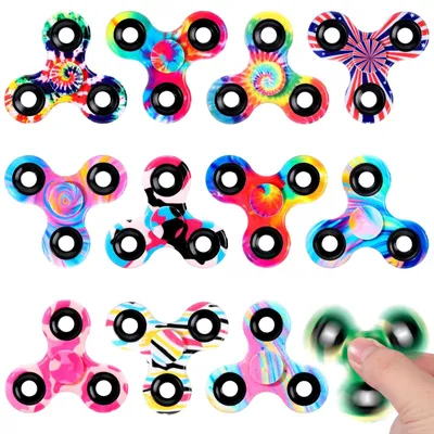 Produktbild von 12 Stück Fidget-Spinner in verschiedenen Farben für Kinder und Erwachsene