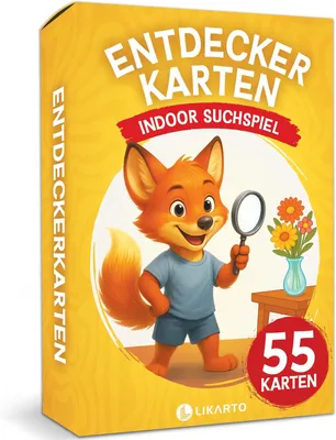 Produktbild von LIKARTO Entdeckerkarten Indoor Suchspiel für Kinder – 55 Suchkarten mit Zusatzaufgaben für Zuhause