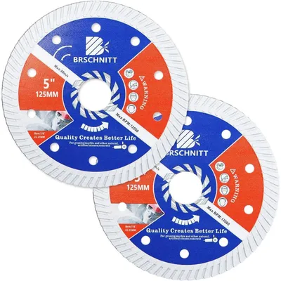 Obrázok produktu pre Diamantové rezacie kotúče Turbo 125 mm, 2 kusy, vhodné na betón, žulu, mramor, železobetón