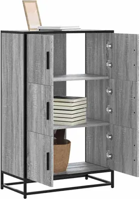 Produktbild von vidaXL Highboard Grau Sonoma 68x35x106,5 cm Holzwerkstoff und Metall