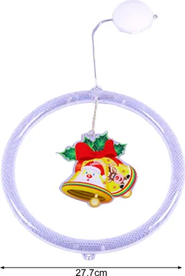 Produktbild von Weihnachts-Hängelicht-Dekoration, batteriebetriebenes Kreislicht mit Glocke, Weihnachtsmann-Baumstrumpf für Fenster, Tür, Weihnachtsbaum-Dekoration