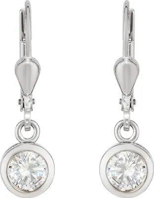 Produktbild von NKlaus Paar Brisur Ohrhänger 925 Silber rhodiniert 6mm Ohrringe mit Zirkonia Weiß 11856
