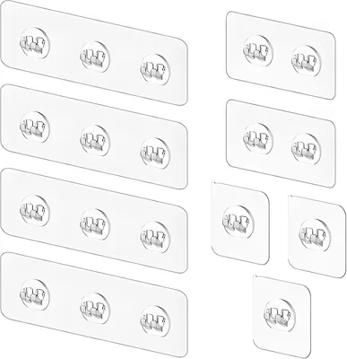 Imagen del producto de Repuestos autoadhesivos, 9 unidades, transparentes, para ducha y cocina