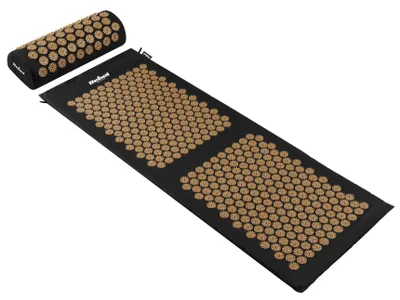 Immagine prodotto di Rebel RBA-6003-GL Cuscino per massaggio agopressivo XXL + cuscino 130 x 50 cm, nero e oro
