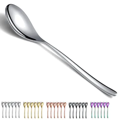 Image de Solidchoice - Ensemble de 6 cuillères à soupe en acier inoxydable pour un usage quotidien