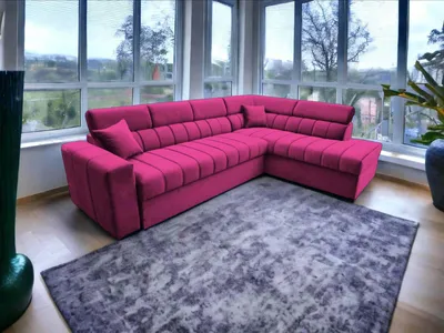 Produktbild von FurMeb24 ECKSOFA KENNO L 252 x 170 cm ROSA - rechte Seite - mit bettkasten und schlaffunktion