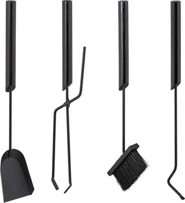Produktbild von Famanu Kaminset Edelstahl mit Halter - 5-teilig
