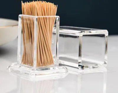 Produktbild von Zahnstochkiste große Kapazität Praktisch eingedickte staubfeste Acryltransparente Zahnstocherhalterbox Home Zubehör