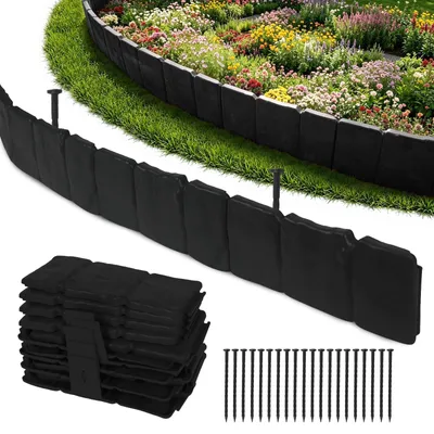 Produktbild von Flexible Kunststoff-Zaunabgrenzung für den Garten, 10 cm hoch