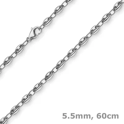 Produktbild von 5,5mm Ankerkette Kette Collier Schiffsanker Halskette aus 585 Gold Weißgold 60cm