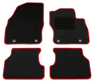 Produktbild von Fußmatten Set (4-teilig) Schwarz Rot